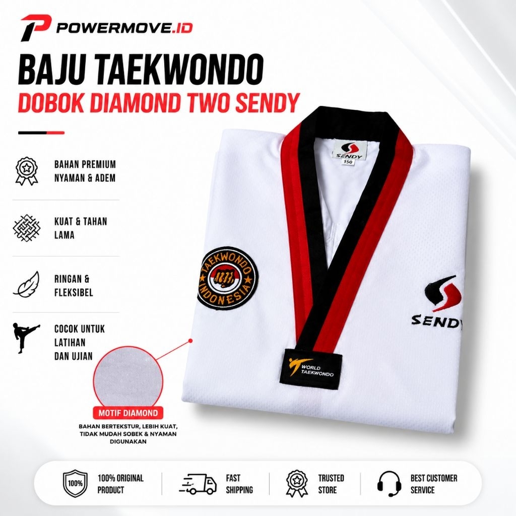 Baju Taekwondo Dobok SENDY Diamond Two – 100% ORIGINAL