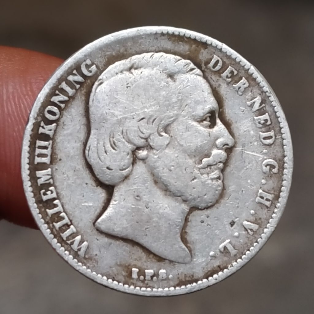 Koin Perak Kuno Belanda 1/2 Gulden Willem III 1863