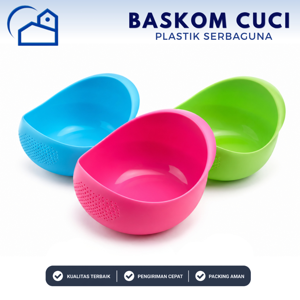 HOMESTATION - BASKOM PENCUCI BERAS SERBAGUNA/ Baskom Saringan Tirisan Cuci Beras Buah Sayur 20001