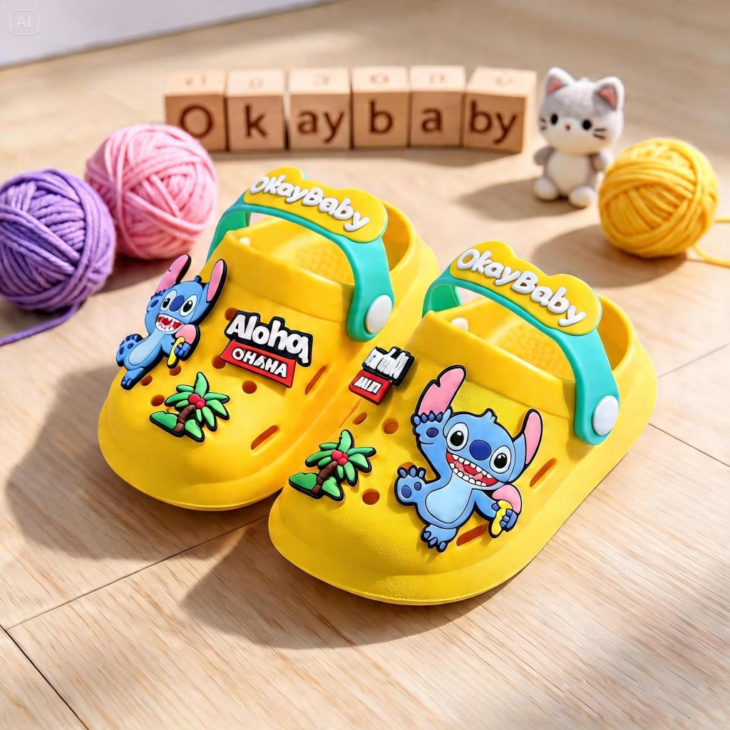 PROMO 7.7 IMPORT Okaybaby B455-2 Sandal Baim Anak Laki-Laki Anak Perempuan Kekinian Sendal Baim Anak