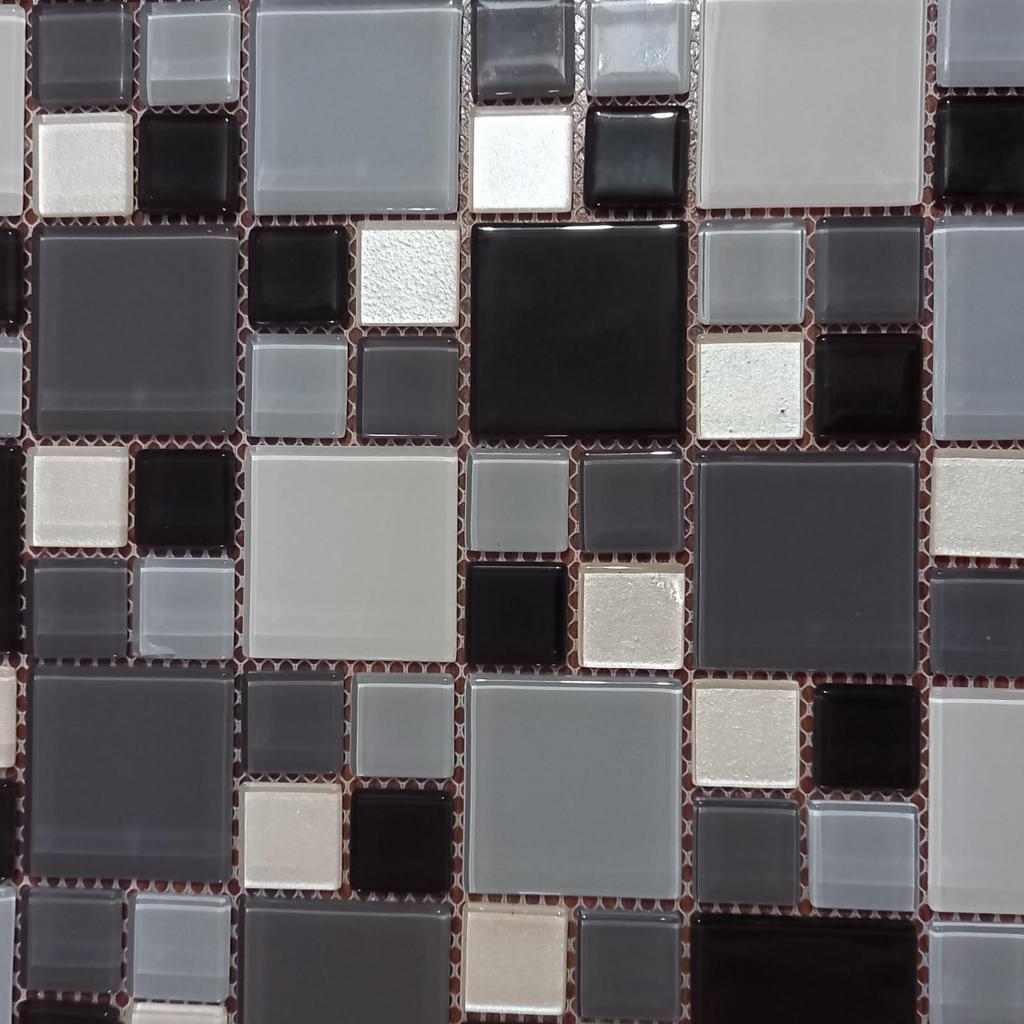 Pilihan- ZEHN GLASS MOSAIC DARK GREY MIX 30X30CM
