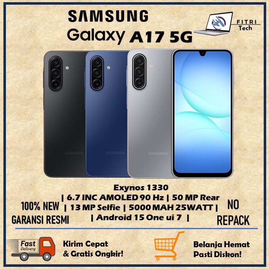 SAMSUNG GALAXY A17 5G RAM 8GB ROM 256GB EXYNOS 1330 6.7 INC AMOLED 90 HZ NFC ANDROID 15 UPDATE 6X 13