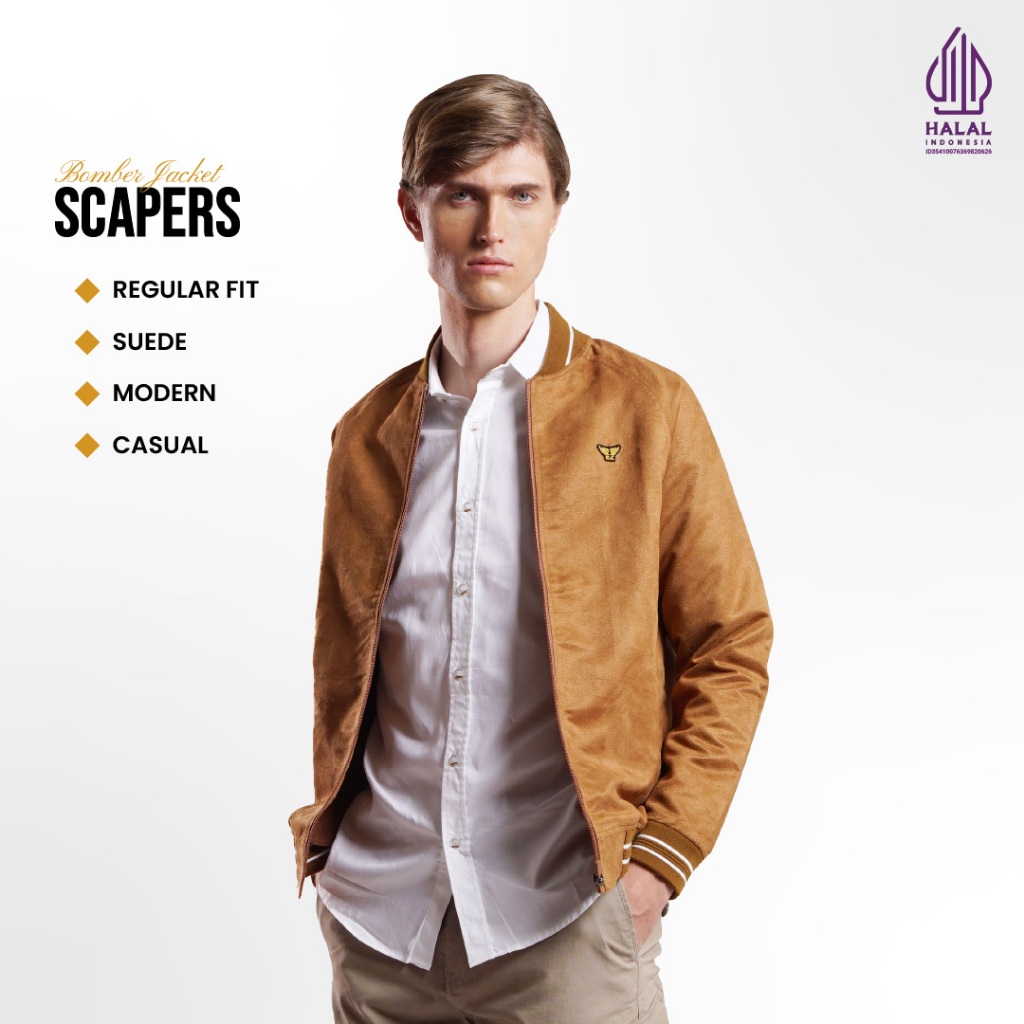 Emba Classic - Scapers Jacket Premium Bomber Pria Warna Brown