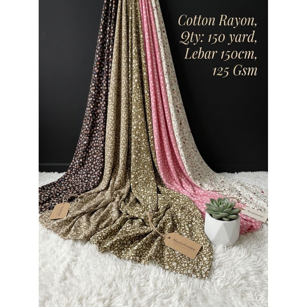 Kain Katun Rayon Viscose Premium High Quality/Dress/Top/Outer/Shirt/Pajamas/Mix Motif Premium/Lebar 
