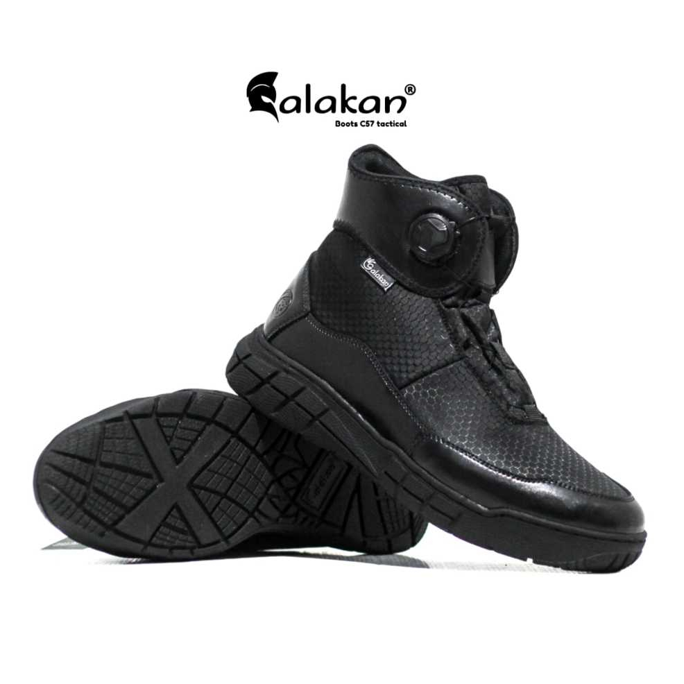 Sepatu PDL Lantas Tinggi 6 Inch Model Terbaru Sepatu PDL Tali Putar Hitam