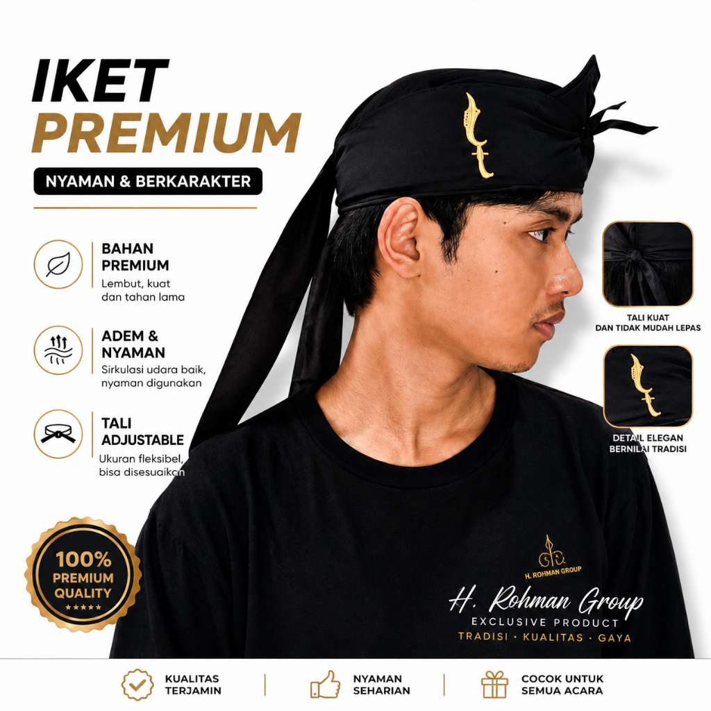 Iket Sunda Pria Dewasa Bendo Blangkon Batik Tradisional - Aksesoris Pakaian Adat Jawa Sunda