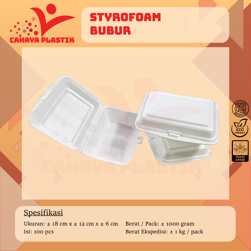 Sterofoam Bubur / Mie Ayam / Sterofoam Bakmi / Foam Kotak Gabus / Foam Bubur