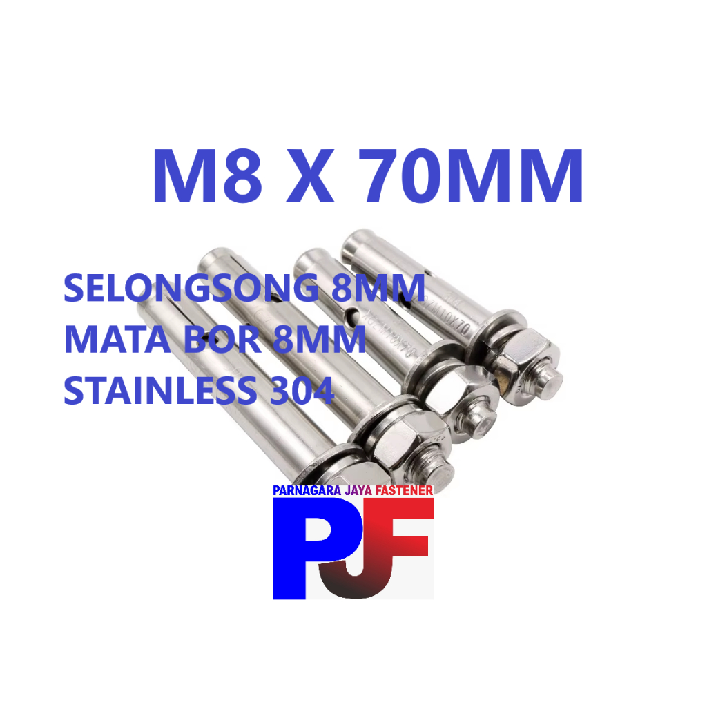 Dynabolt M8 x 70 Stainless 304 / Dynabolt Mata Bor 8MM SS 304