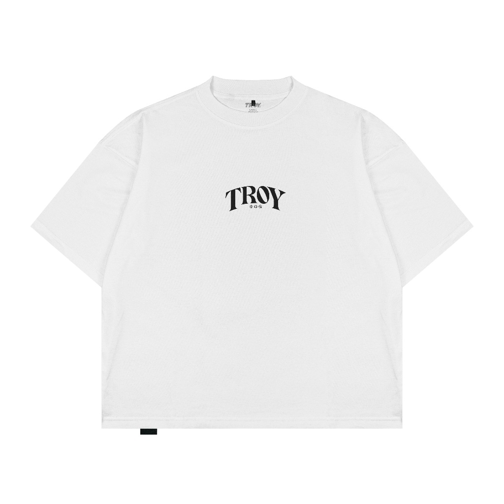 Troy Company Boxy Oversize Tshirt White Wave - Kaos Pria Boxy Oversize Putih MBD 2521