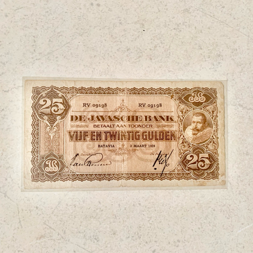 Java Coins - Uang kuno De Javasche Bank 25 Gulden 1928