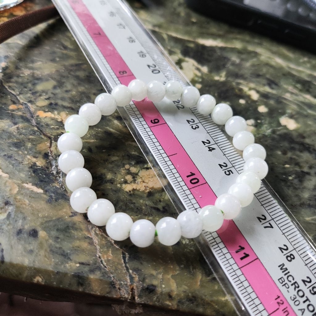 Gelang batu giok putih icejade aceh