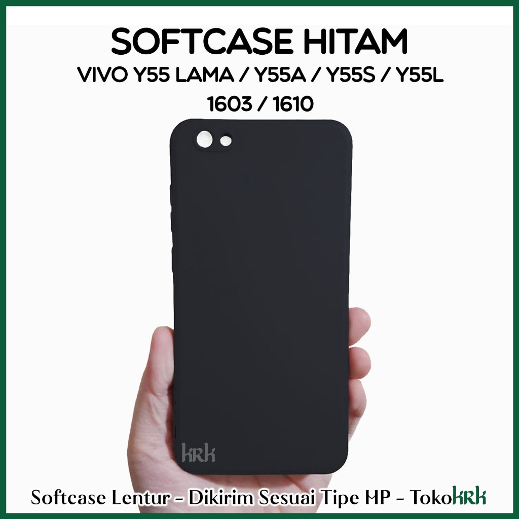 KRK Candy Hitam Vivo Y55 Lama Y55A Y55s Y55L 1603 1610 Case Black Silikon Softcase Lentur