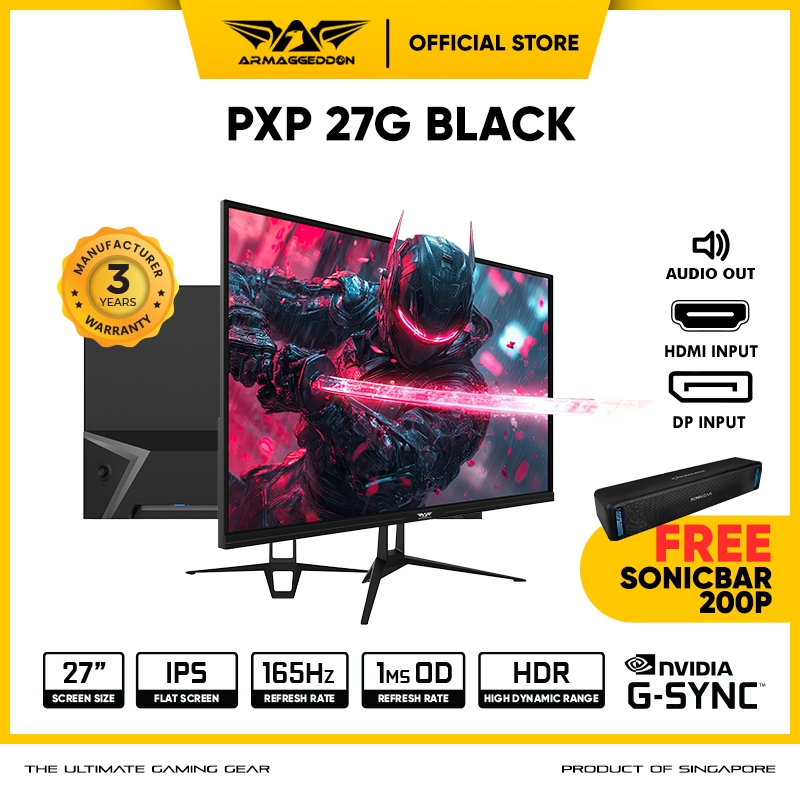 Armaggeddon 27" 165Hz IPS FreeSync Nvidia G-SYNC Frameless Gaming Monitor | Garansi 3 Tahun