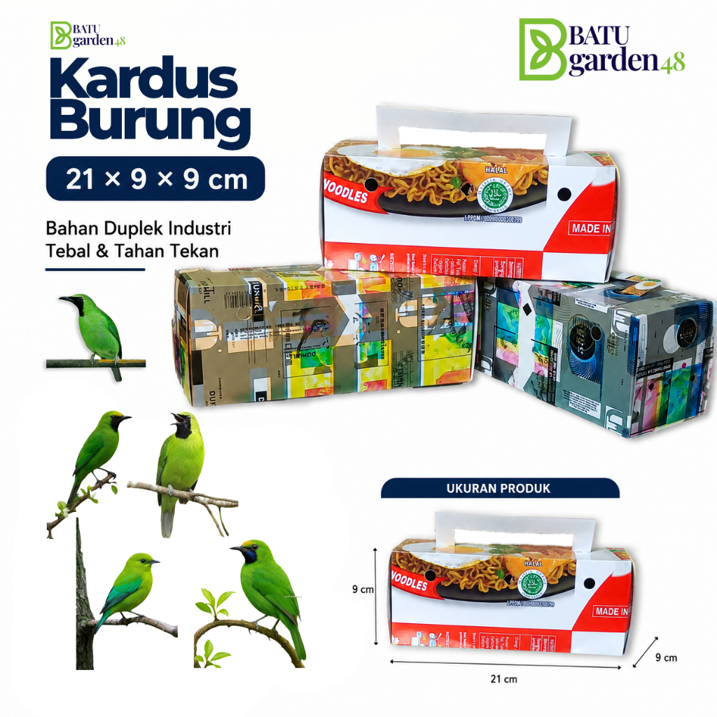 Kardus Burung 21x9x9 cm | Kotak Burung Lipat | Duplek Tebal | Box Pengiriman Burung Murah