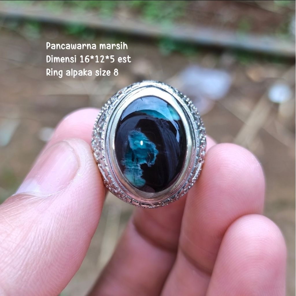 (TERMURAH) Cincin Batu Akik Pancawarna Garut Marsih