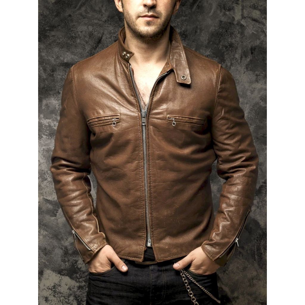 Vintage REED Sportswear J100 Caferacer Leather Biker Jacket X Jaket Kulit Harley Davidson Schott 641
