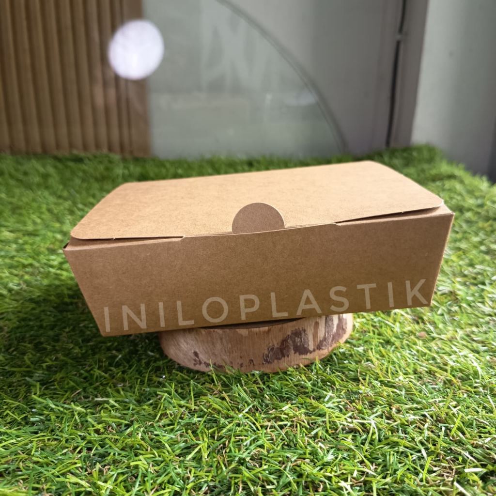 Brown Paper Lunch Box Premium / Paper Box Kertas Size 1000ml [25pcs] / Kotak Makan Kertas