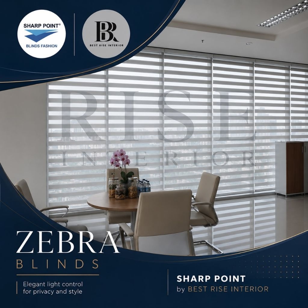 Zebra Blind Sharp Point - Kosei / Roller Blind Zebra /  Tirai Jendela Aesthetic Kosei Minimalist Sol