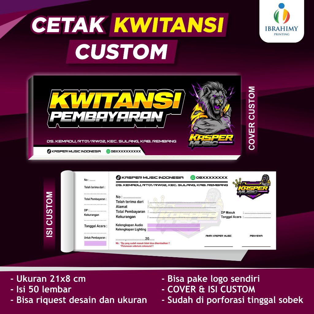 CETAK KWITANSI CUSTOM 1 rangkap 2 RANGKAP 3 rangkap | Kwitansi pembayaran custom kwitansi nama intan