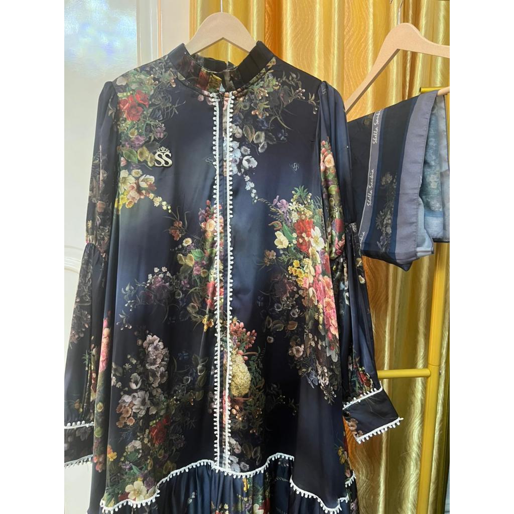[PRELOVED] GAMIS SATIN SS GRADASI + HIJAB PREMIUM
