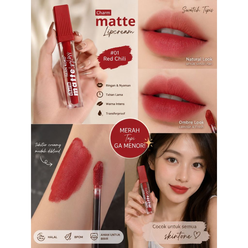 [1 Lusin / 12 Pcs] Bundling Promo Lipcream BPOM Cantik Matte Tahan Lama Seharian Obral Khusus Varian