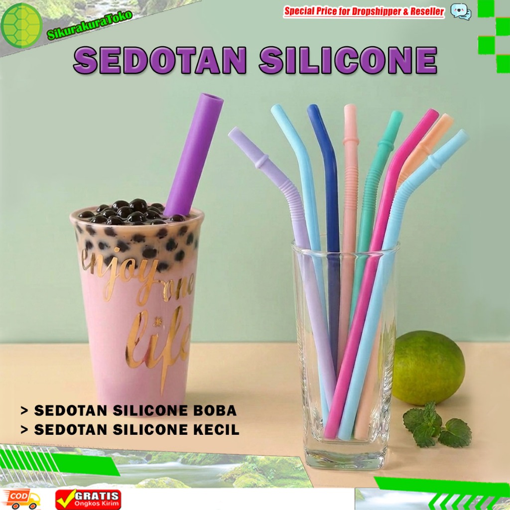 (SDA) Sedotan Silikon Travelling Ramah Lingkungan Bisa Di Lipat Kecil (5 mm) REUSABLE Portable Silic
