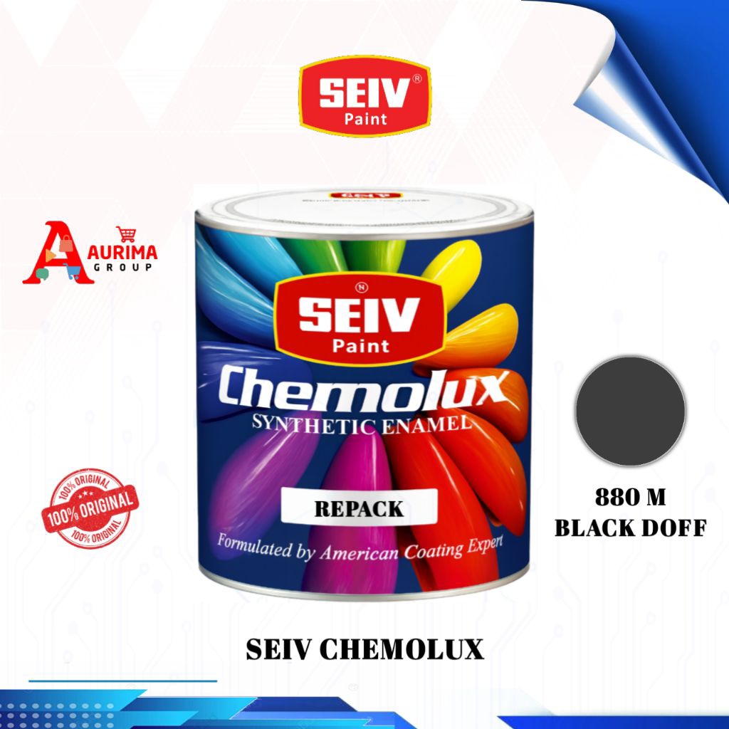 SEIV BLACK DOFF-880M CAT MINYAK UNTUK KAYU DAN BESI MERK SEIV PAINT 1L REPACK