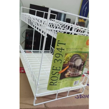 Rak piring besi nampan serbaguna Rose 394-T (tray) susun 2/Rak piring Rose 394-T (ada nampan)/Rak pi
