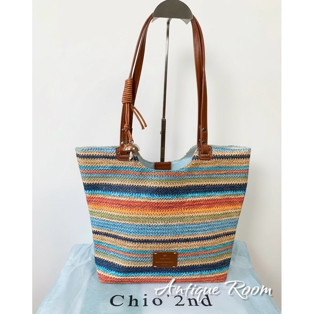 TOTE BAG CHIO 2ND ORIGINAL HOBO RAINBOW SHOULDER TAS ANYAM NEW