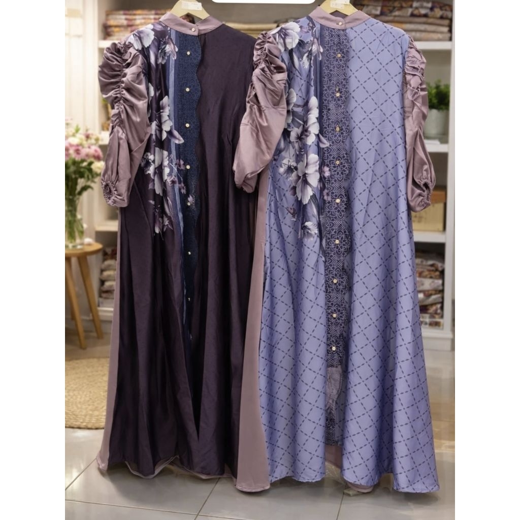gamis premiuman bahan silky armani sutra asli bagus