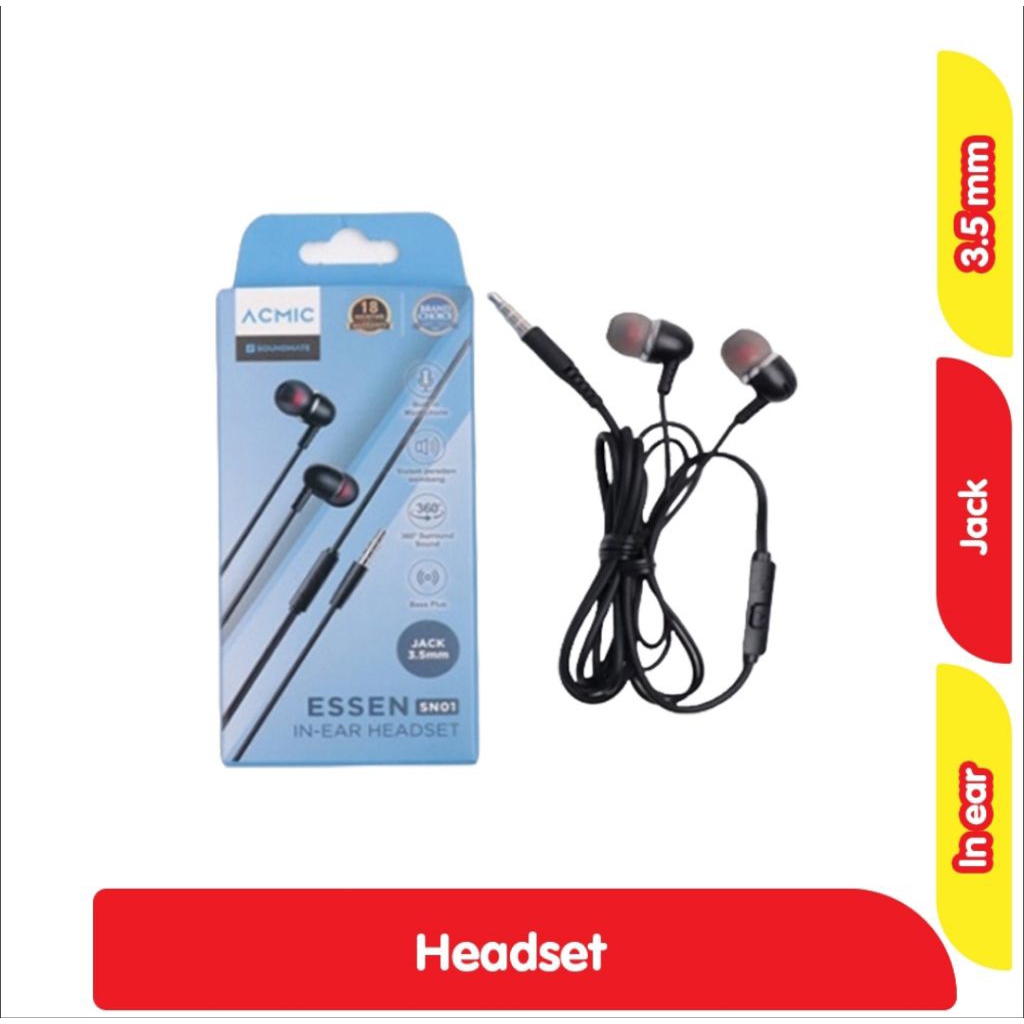 Acmic In Ear Headset Jack 3.5 mm