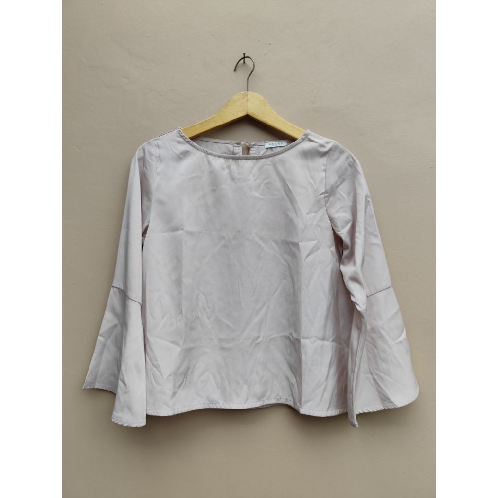 colza - atasan blouse wanita lengan panjang coklat muda