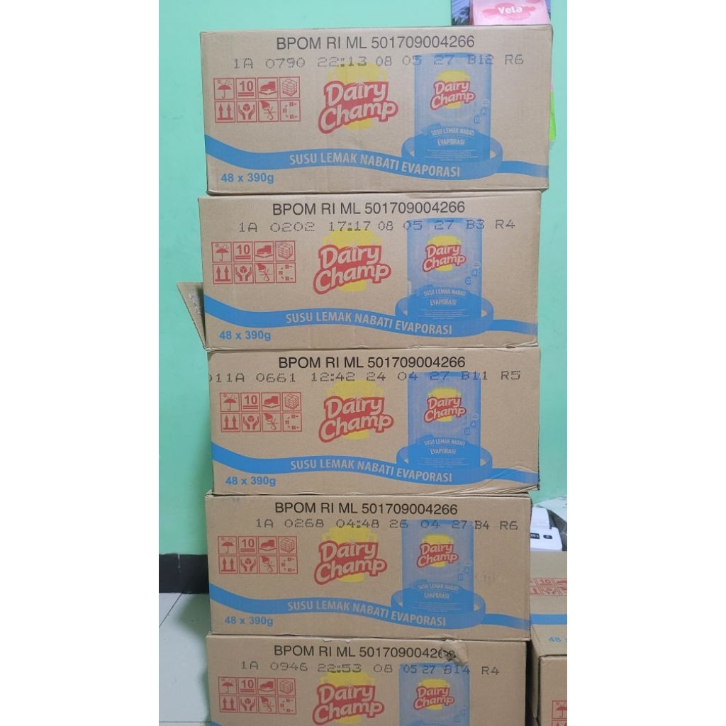 Termurah  Evaporasi Dairy Champ 1 Dus (390 Gram Isi 48 Kaleng)
