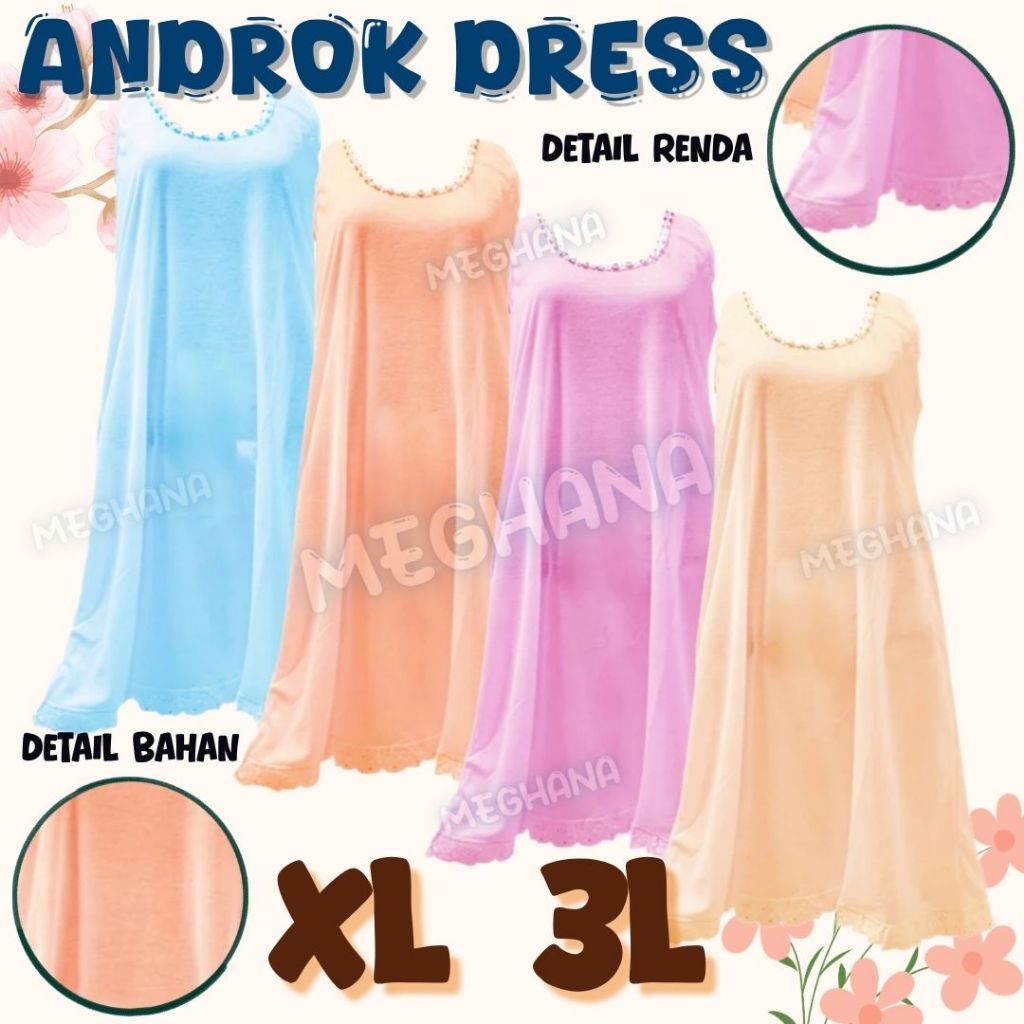 Androk Singlet Terusan Panjang Wanita Katun Adem Ukuran XL & 3L