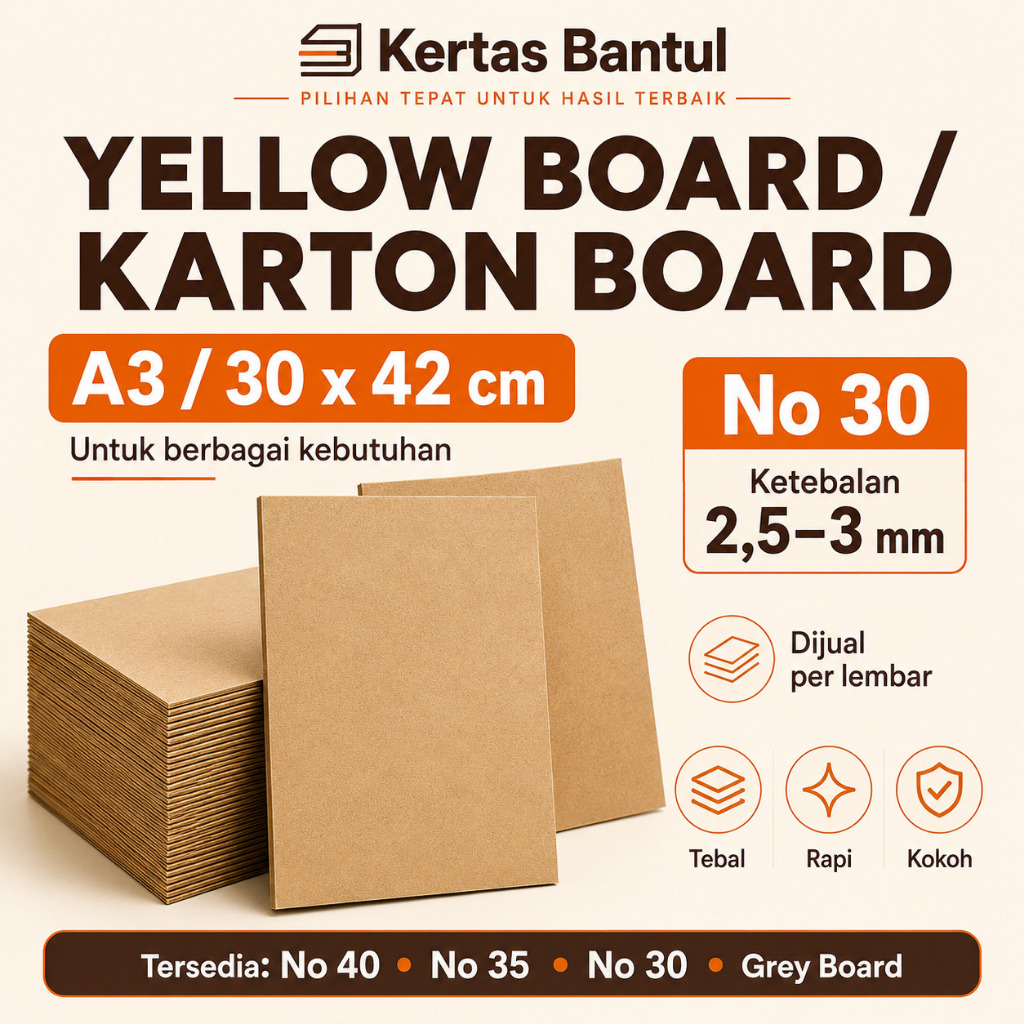 Karton board yellow board Karton Grey Board Tebal Ukuran A3 30 x 42 cm – Alas Photocard Kpop / Scrap