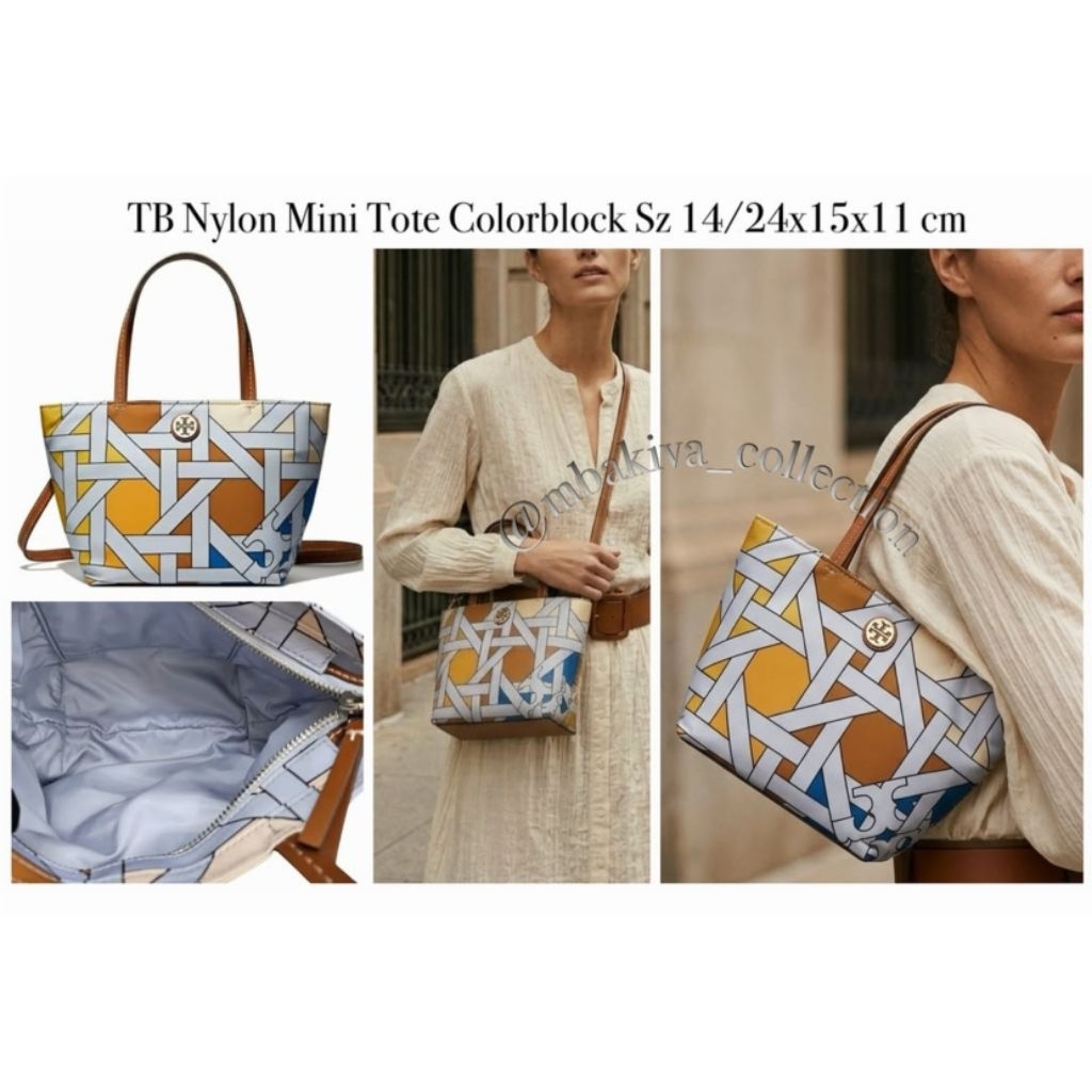 TB Nylon Mini Tote Colorblock