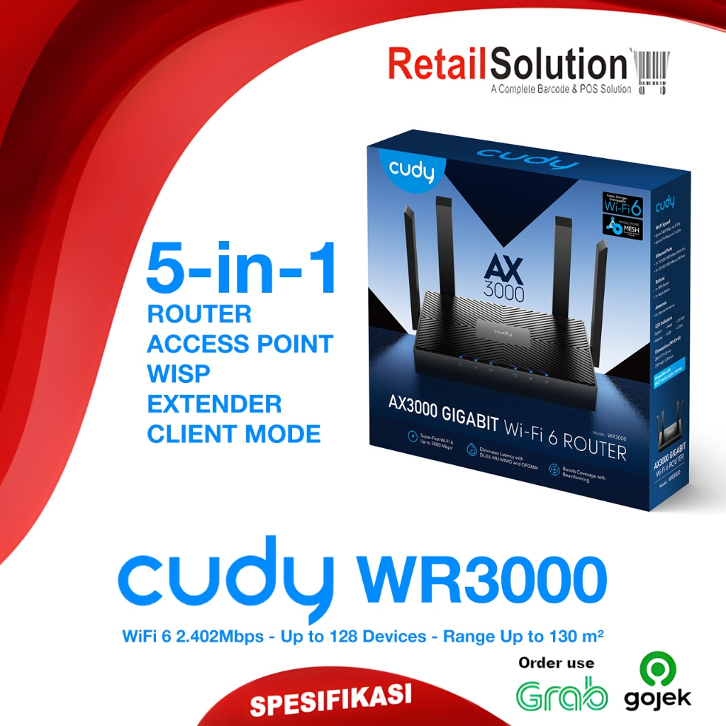 Router Wireless WiFi 6 PoE AX3000 5GHz 2.4GHz - Cudy WR3000 WR 3000