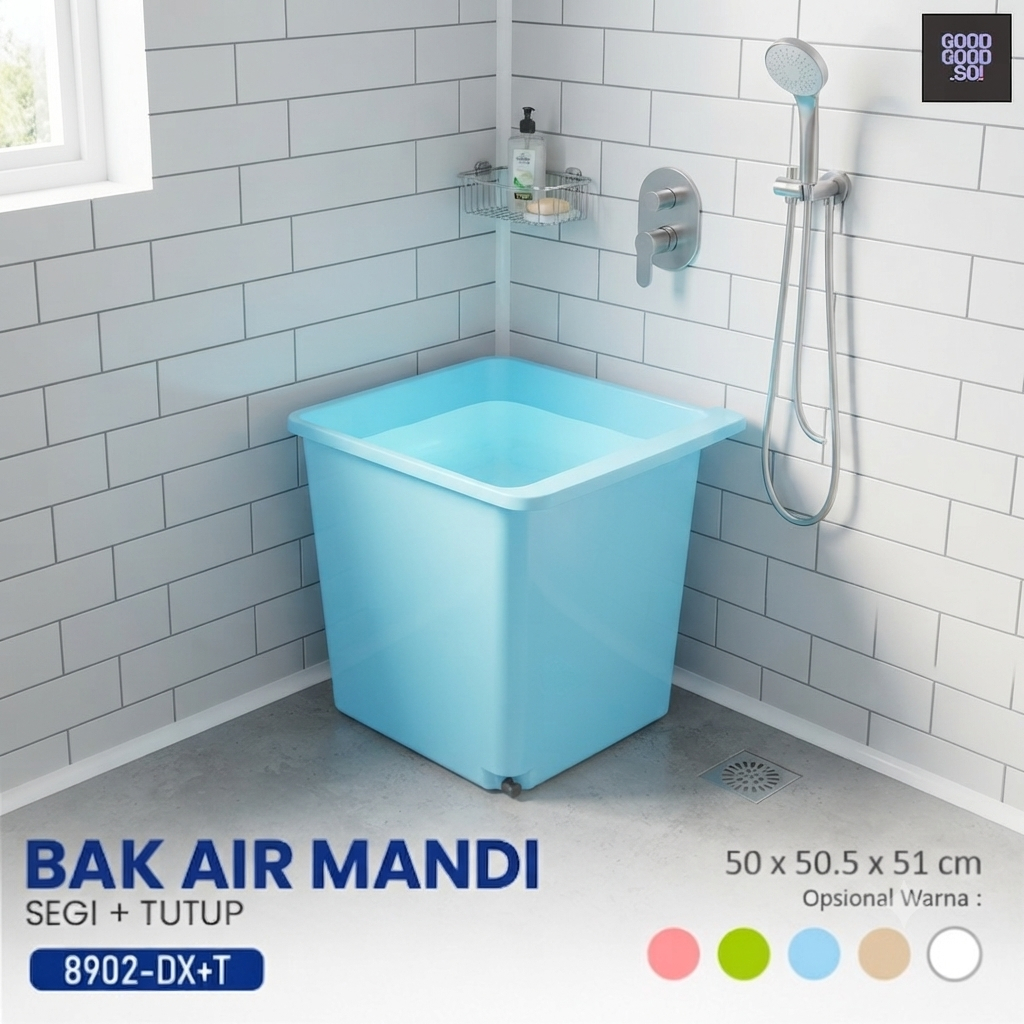Bak Air Mandi Segi + Tutup-goodgoodso