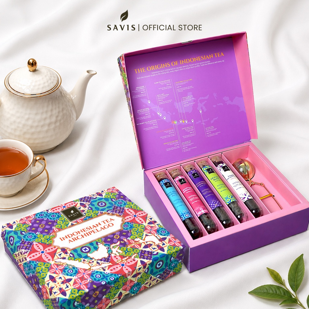 Savis Tea | Hampers Indonesian Tea Archipelago - Premium Loose Tea Tube Gift Set (5 Varian)