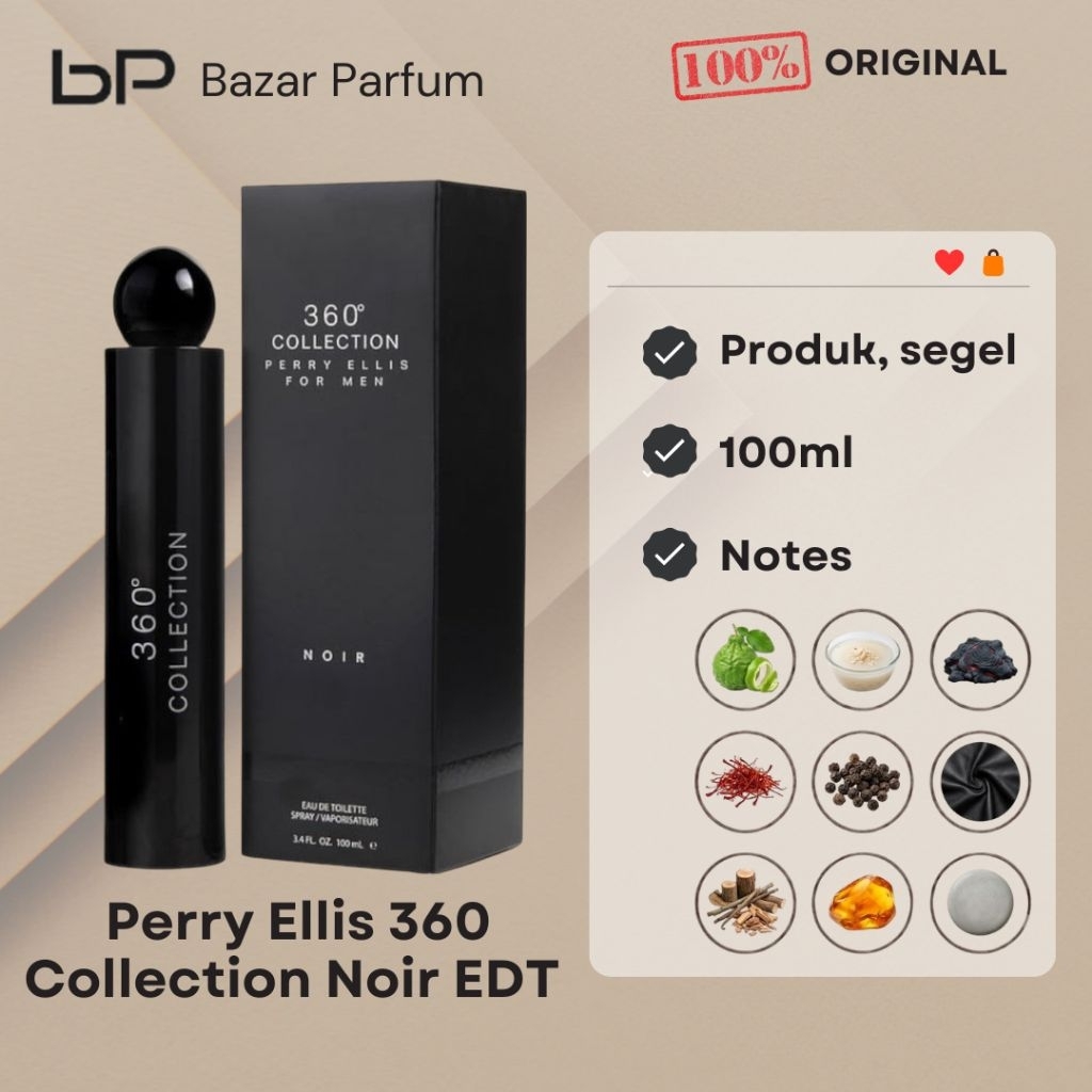 Parfum Pria Perry Ellis 360 Collection Noir by Perry Ellis EDT for Men Original