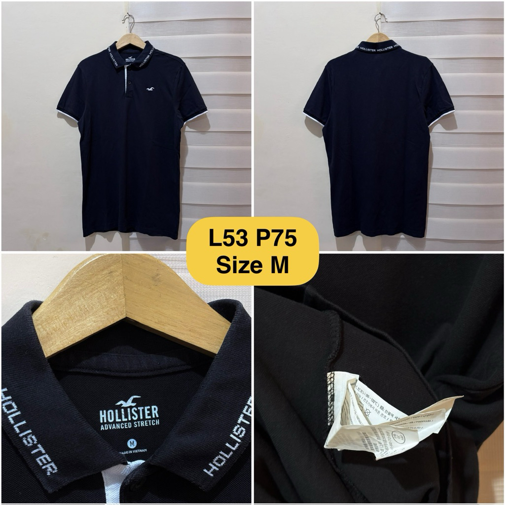 Poloshirt Hollister Hitam Original