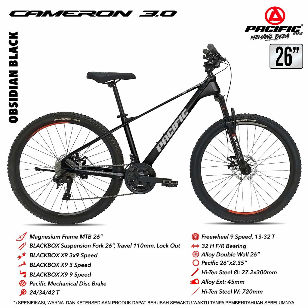 PACIFIC CAMERON 3.0 ukuran 26 inch Sepeda Gunung Dewasa Mountain Bike MTB