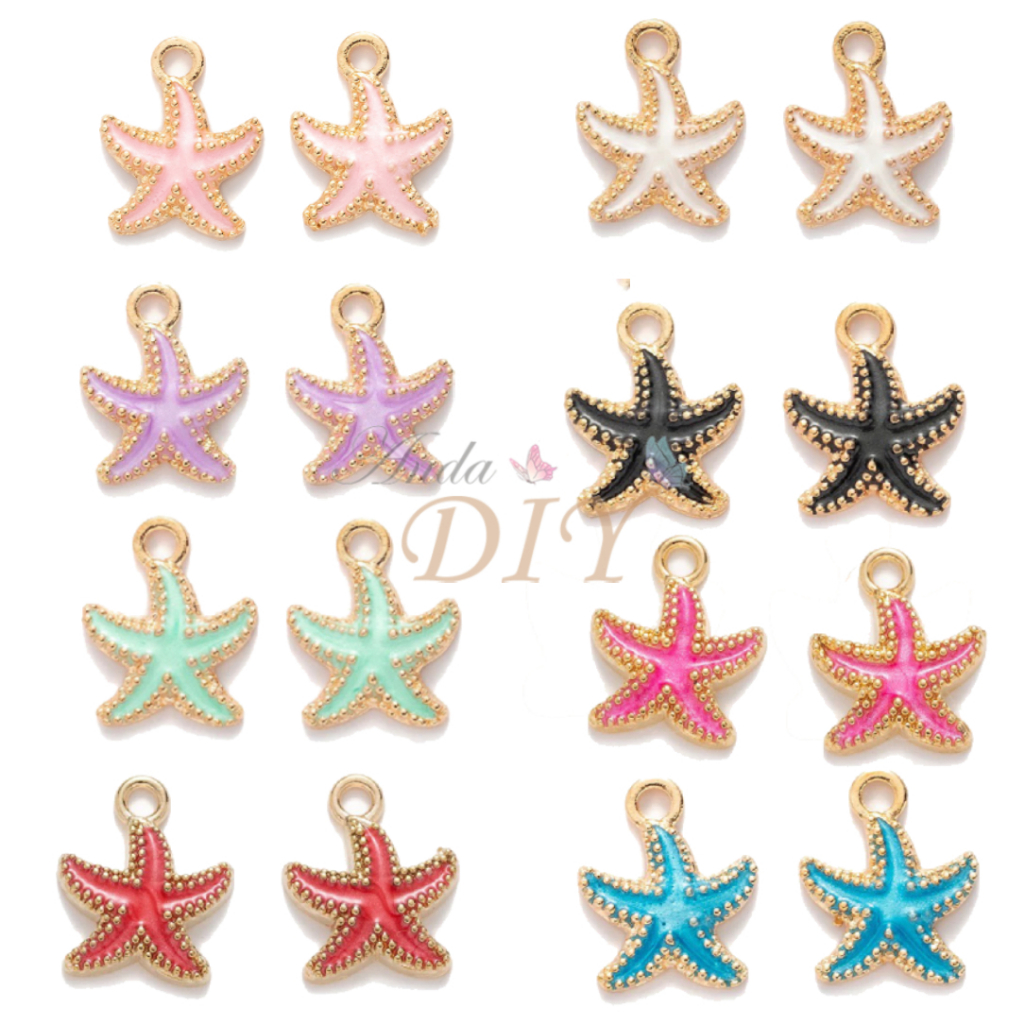 (1Pcs) Charm Besi Bandul Bintang Laut