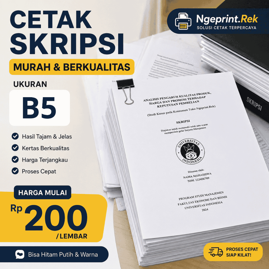 Cetak Skripsi Murah Ukuran B5