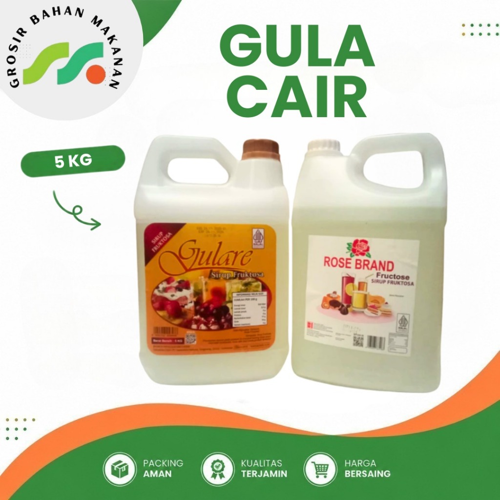 GULA CAIR ROSE BRAND ATAU GULARE - SIRUP FRUCTOSA / FRUCTOSE 5KG PER JELIGEN