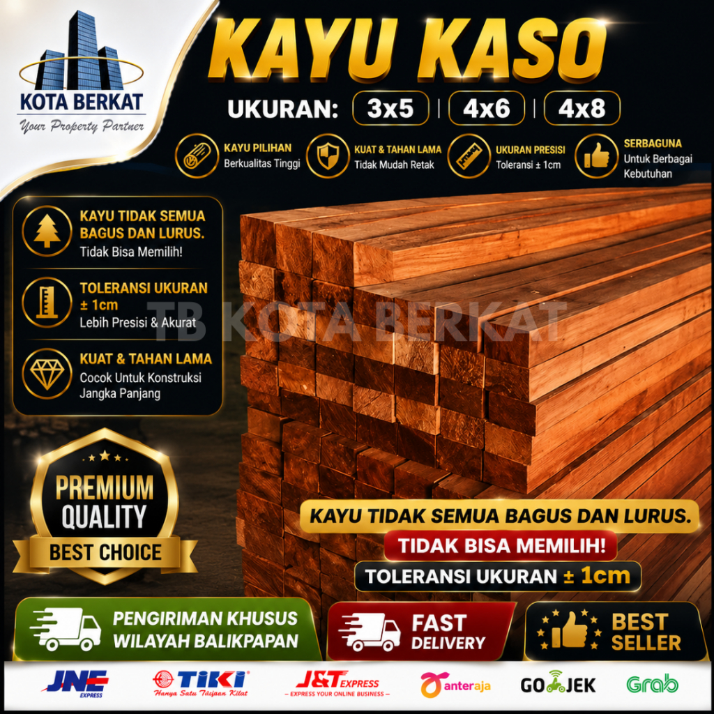 KAYU KASO/ KAYU MERANTI / BALOK KAYU PERBATANG