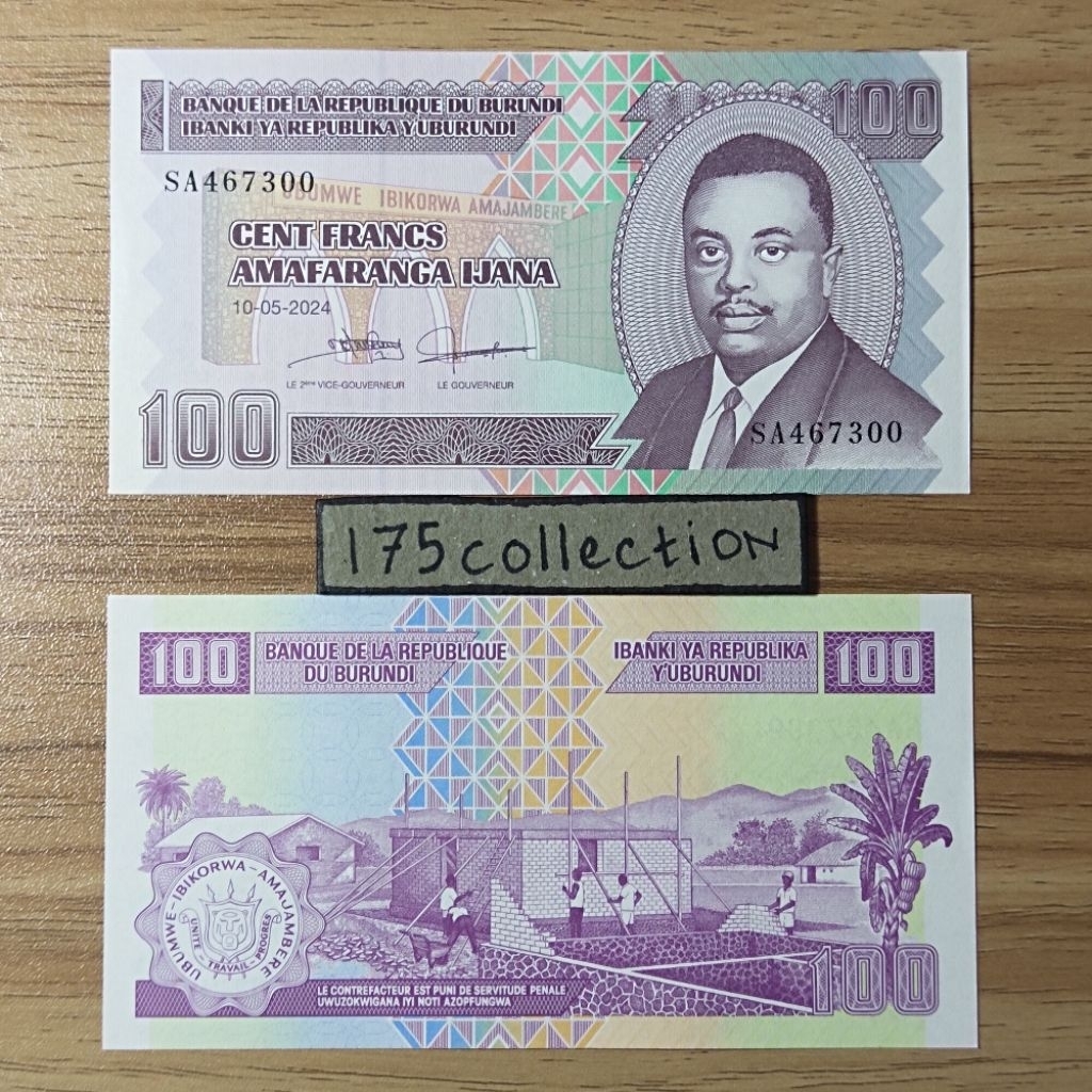 Uang asing Burundi 100 Francs unc