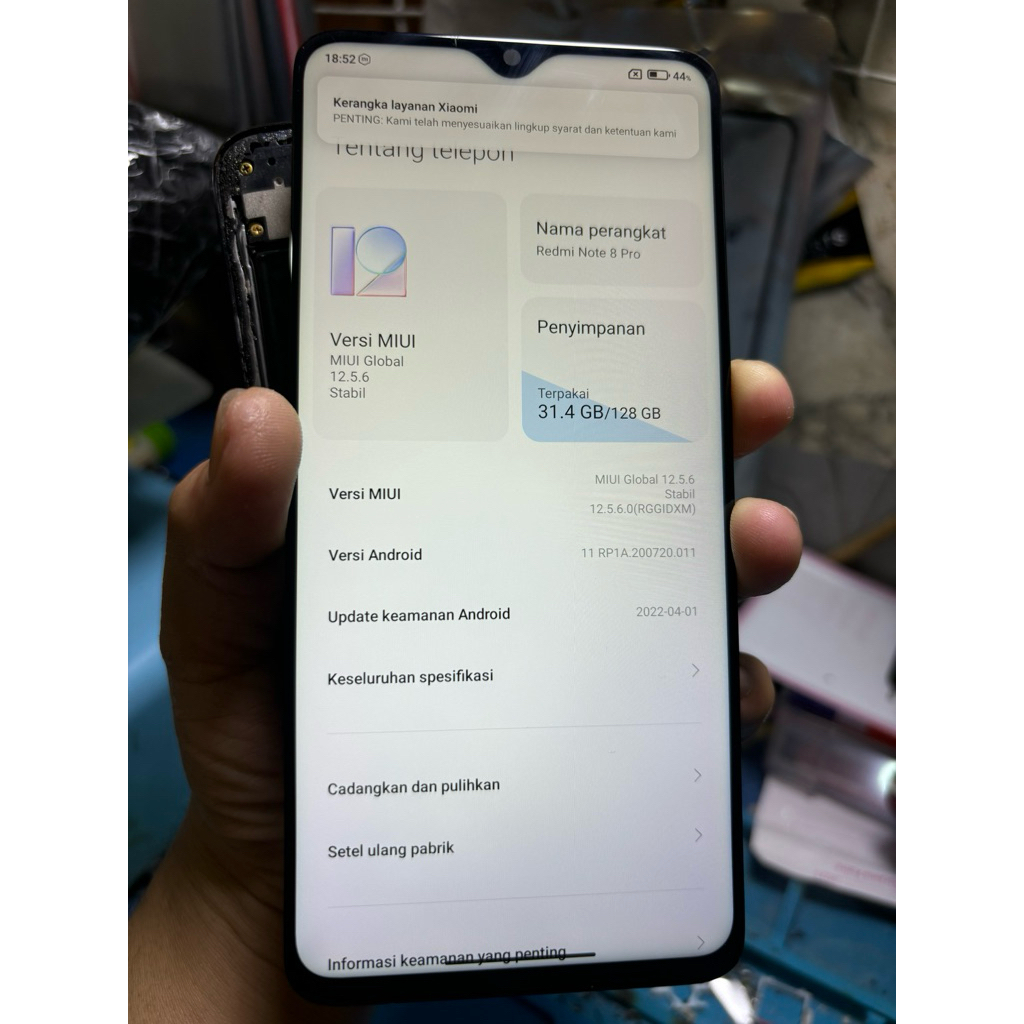 LCD redmi note 8pro original copotan