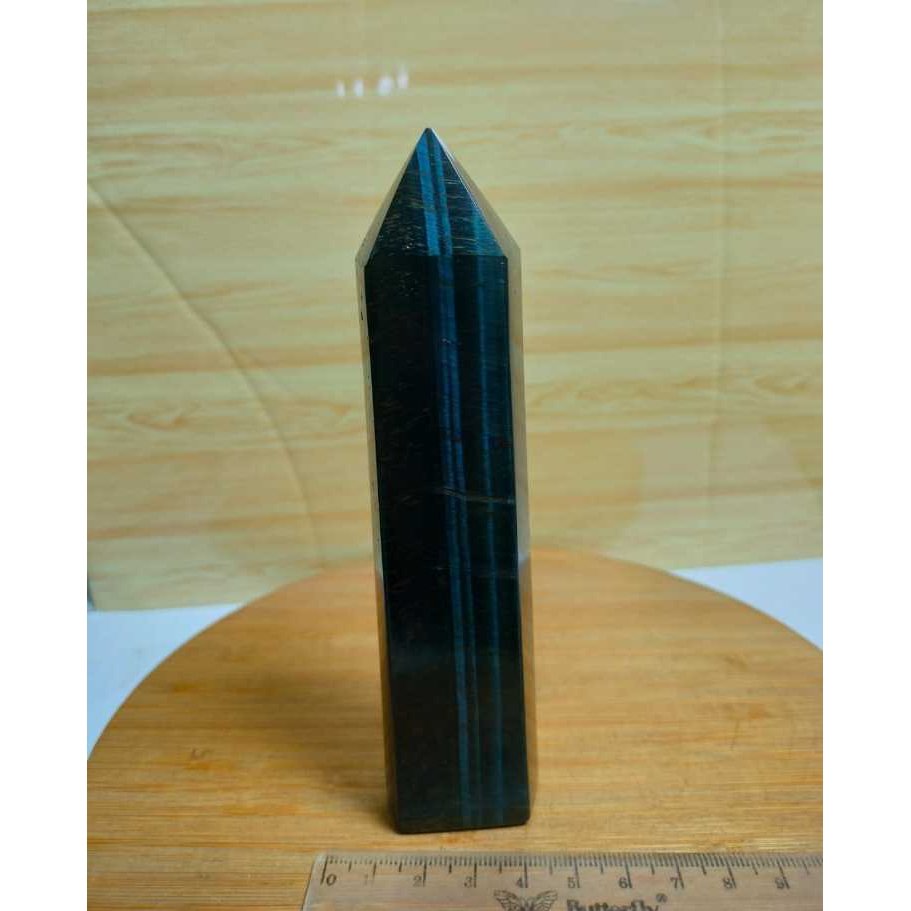 Batu Natural Asli Alam Tower Blue Tiger Eye Pointer (1)