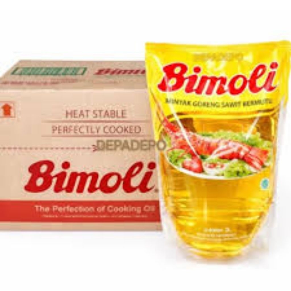 Paket 1 Karton [isi 6 Pcs] Minyak Goreng Bimoli 2 Liter - Kemasan Refill Pouch, Bersih dan Stabil